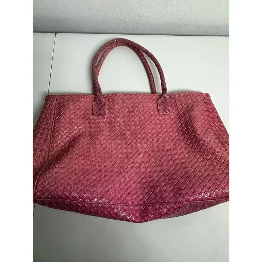 Pink Large Capacity PU Portable Shoulder Bag Tote